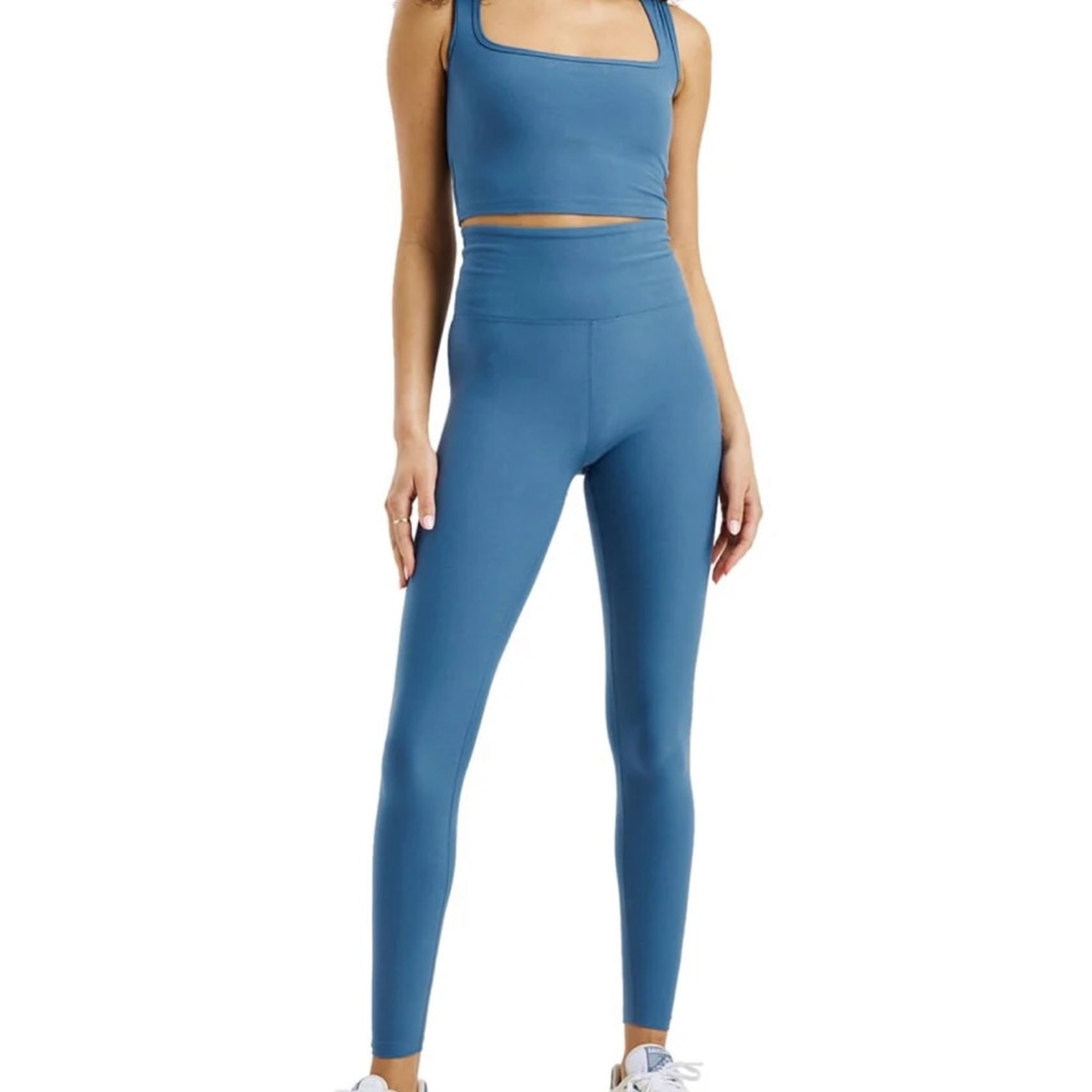 Year of Ours Blue Tank and Legging Workout Set NWOT